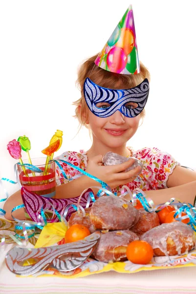 Ragazzina sulla festa di compleanno — Foto Stock