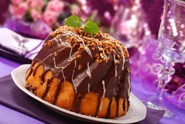 Csokoládé ring sütemény Party — Stock Fotó