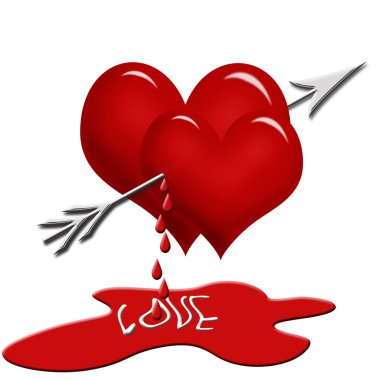 Hearts with arrow clipart