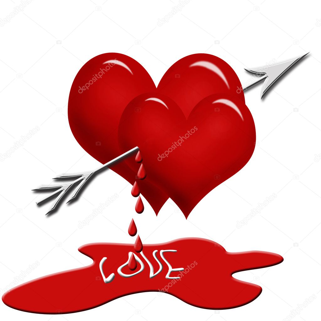 Hearts with arrow
