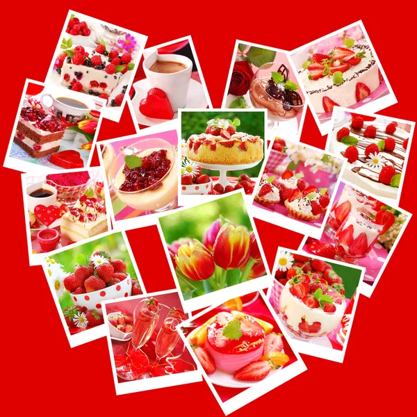 Sweet valentine`s party-collage — Stock Photo, Image
