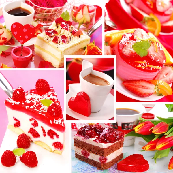 Süße Valentin-Party-Collage — Stockfoto