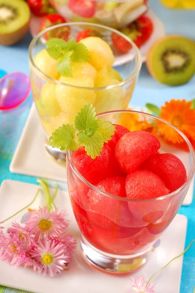 甜瓜和西瓜汁 — 图库照片