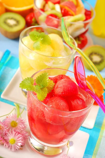 Melon and watermelon juice — Stock Photo, Image