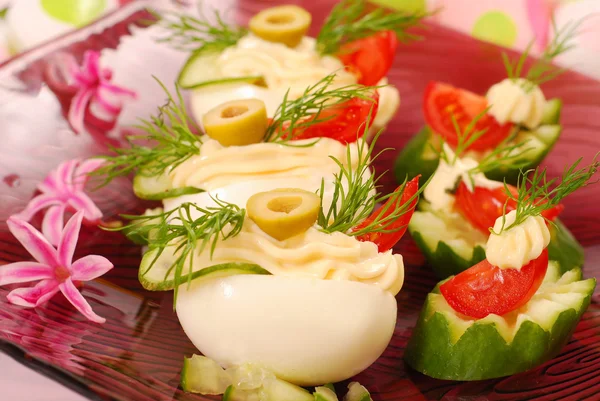 Ovos com maionese para Páscoa — Fotografia de Stock