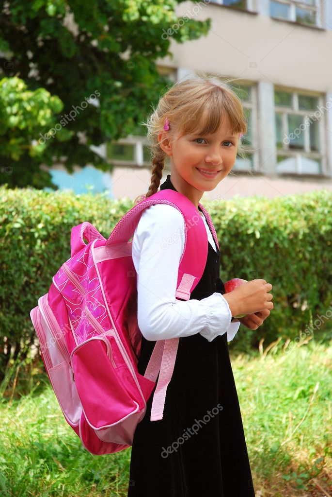 Young girl going to school — Stock Photo © teresaterra #4957003