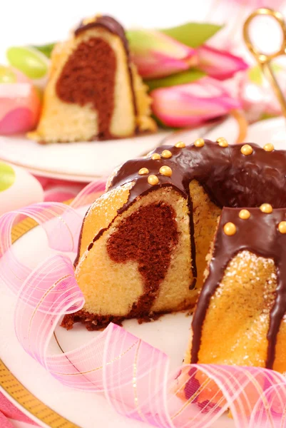 Marmor ring tårta till påsk — Stockfoto