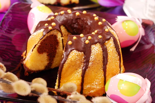 Marble ring cake for easter — Stock Photo, Image