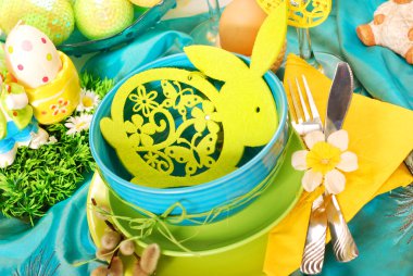 Easter table decoration clipart