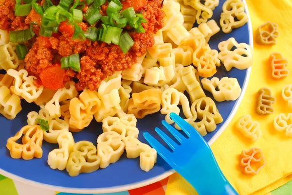 Spaghetti bolognese for child — Stock Photo, Image