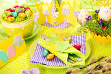 Easter table decoration clipart