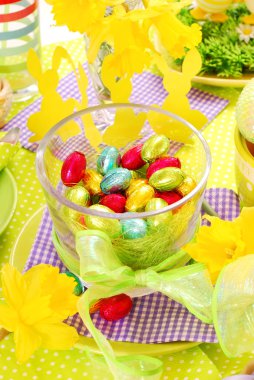 Easter table decoration clipart