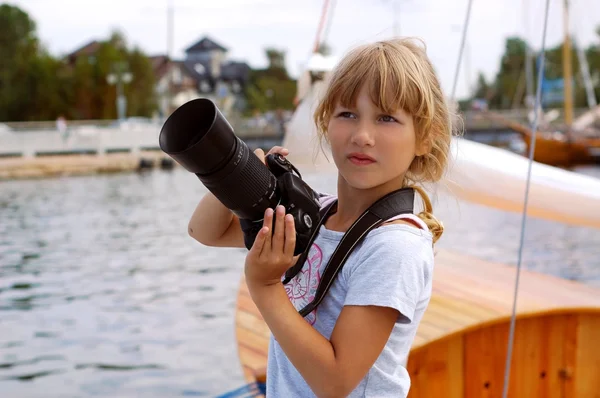 Young photographer on vacation — Stock Photo, Image