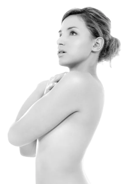 Mladá krásná žena glamour beauty shot izolované na bílém pozadí — Stock fotografie