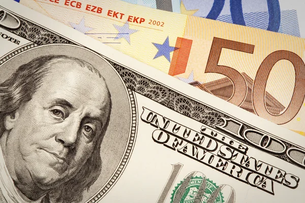 米国ドル、ユーロ — ストック写真