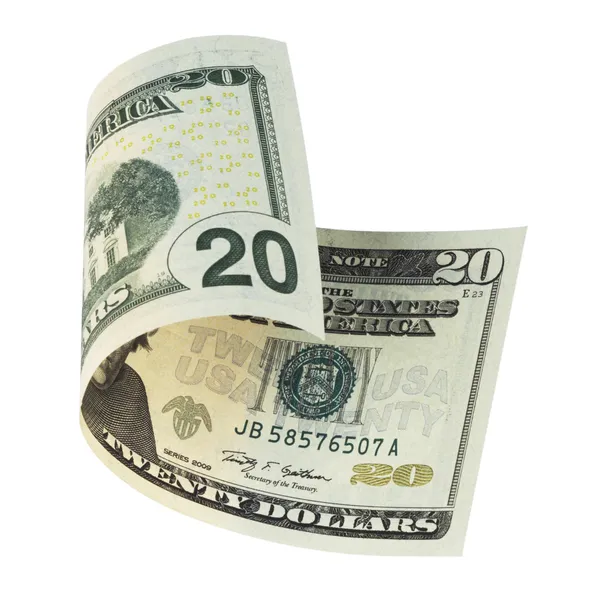Notas de banco de 20 dólares — Fotografia de Stock