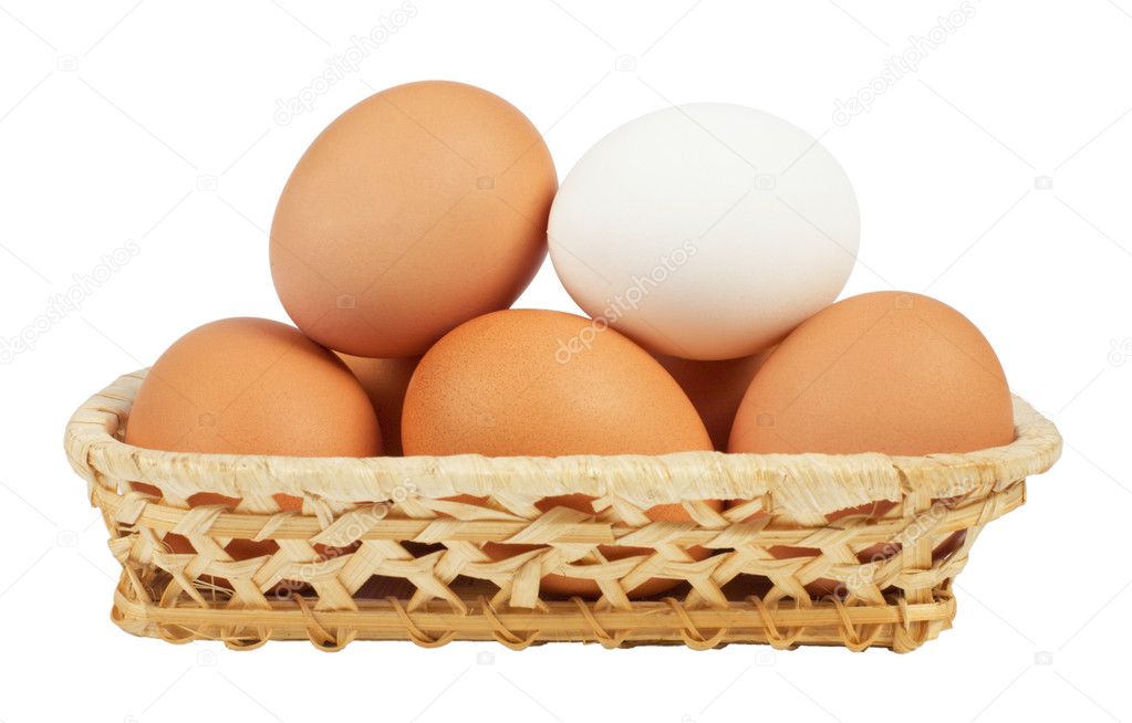 Brown eggs in the basket