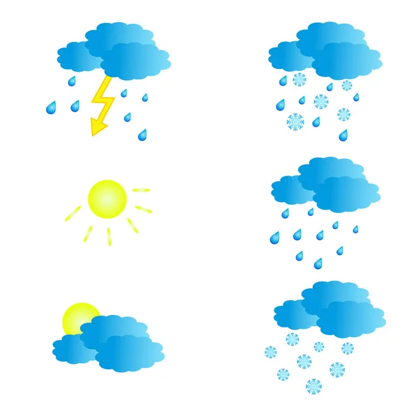 Icônes météorologiques vectorielles — Image vectorielle