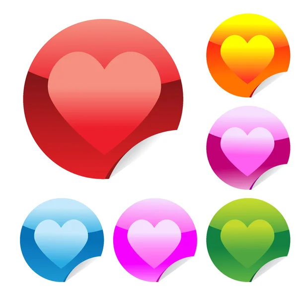 Stickers Coeurs brillants — Image vectorielle