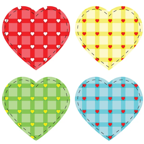 Checkered Vector Hearts Vector Illustration Eps8 — Stock Vector