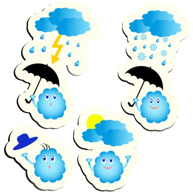 Weather stickers clipart