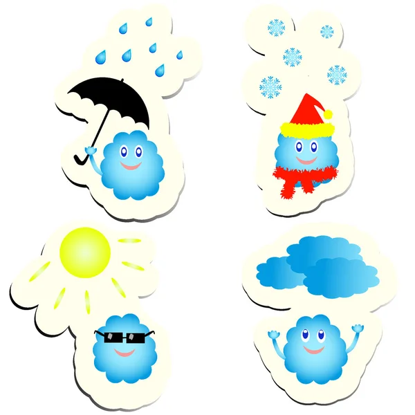 Weather stickers — Stock Vector