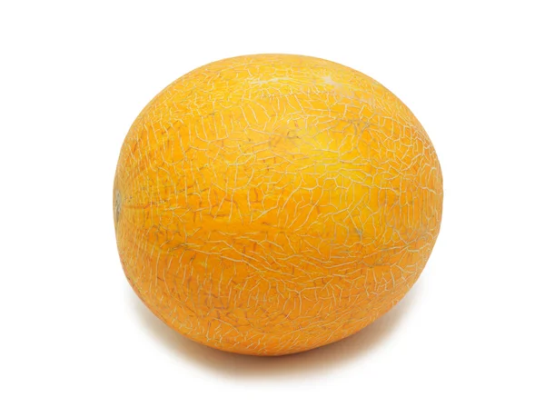 Žlutý Meloun Izolovaných Bílém Pozadí — Stock fotografie