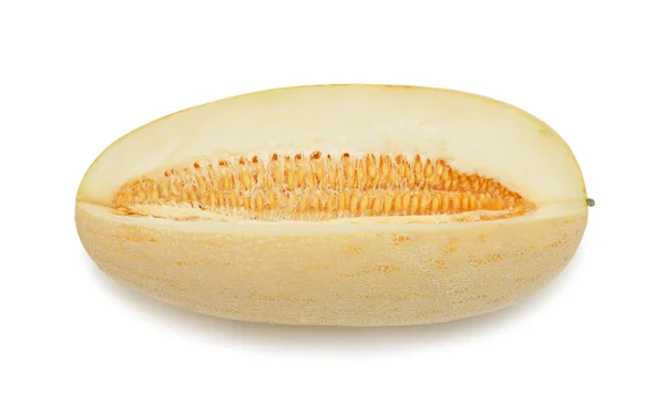 Žlutý Meloun Izolovaných Bílém Pozadí — Stock fotografie
