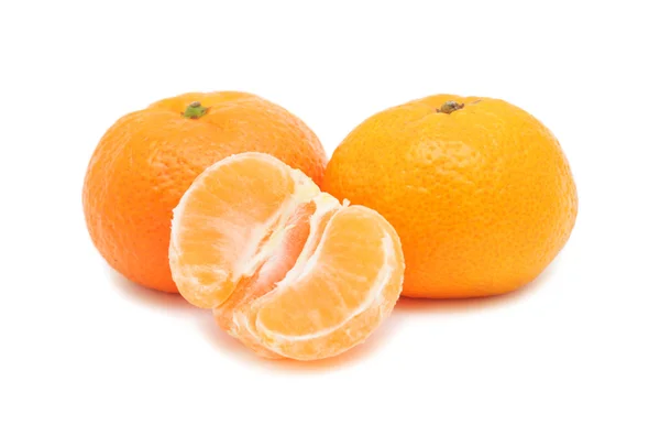 Čerstvé Mandarinky Izolovaných Bílém Pozadí — Stock fotografie