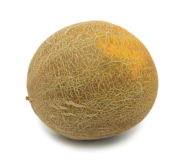 Whole Uzbek Yellow Melon Isolated White Background — Stock Photo, Image