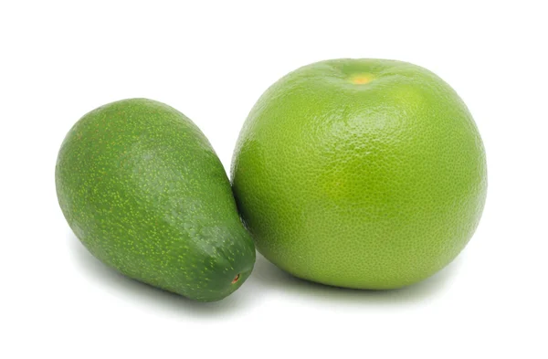 Avocado Und Swetie Isoliert Auf Weißem Hintergrund — Stockfoto