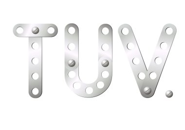 Metal letters T, U, V clipart