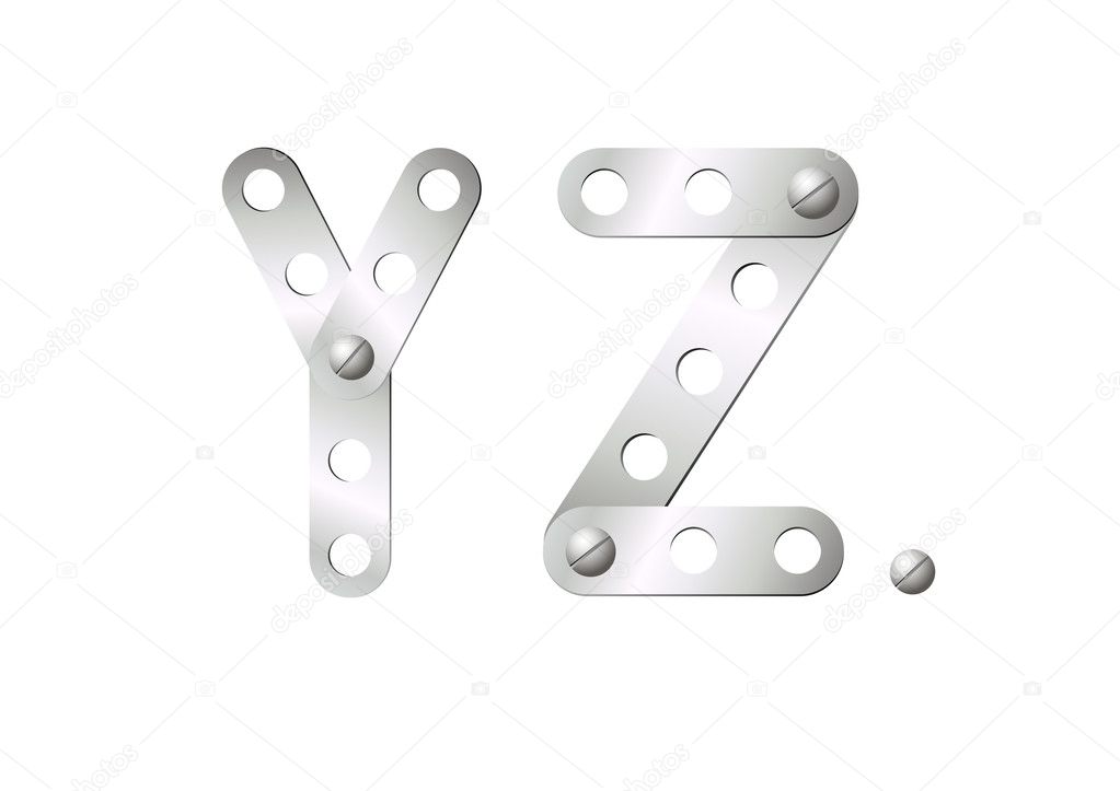 Metal letters Y, Z