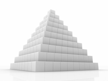 küçük küpler, 3d soyut render yapılmış piramit