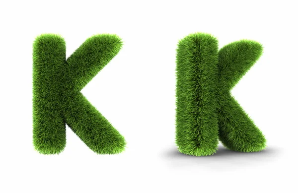 Grass Letter K — Stock Photo, Image
