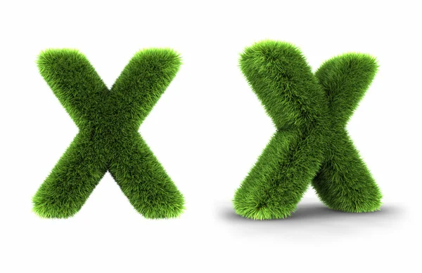 Grass Letter X — Stock Photo, Image