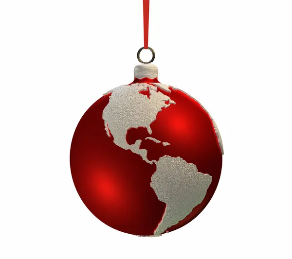 Christmas Bulb With Continents - Americas — Stock Photo, Image