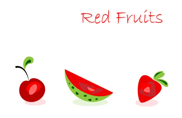 Red fruits — Stock Vector