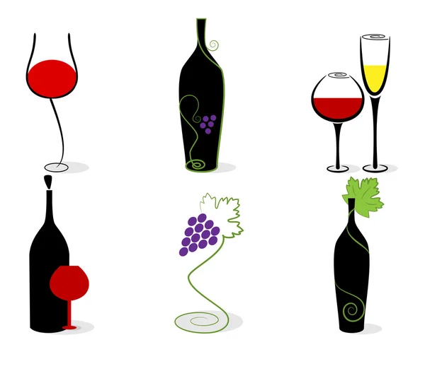 Set di vini — Vettoriale Stock