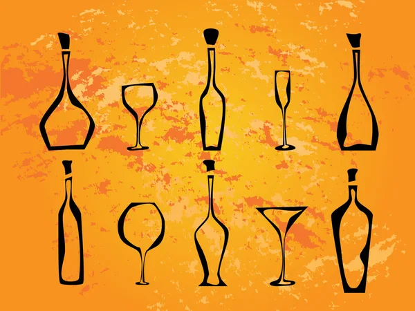 Абстрактные бутылки вина — стоковый вектор