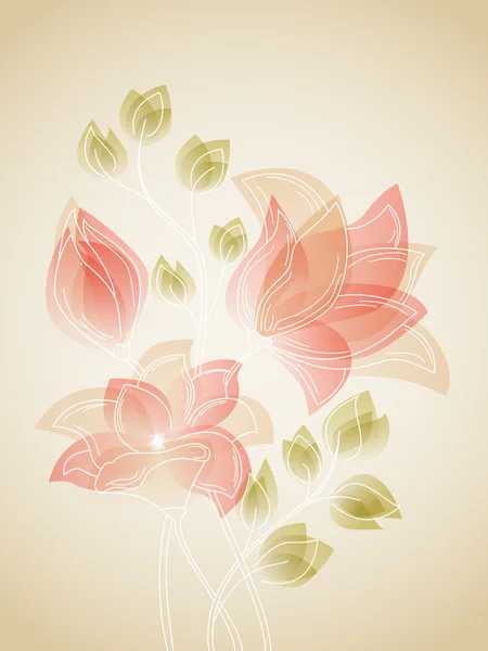 Vektorbild Mit Rosa Blüten — Stockvektor
