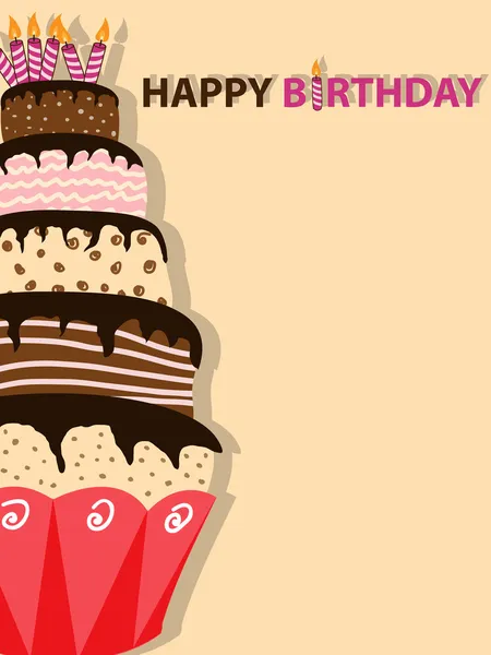 Birthday cake — Stock Vector