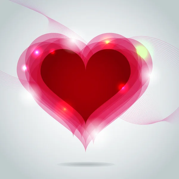 Cartão Saudação Vector Valentine Com Coração Abstrato Vermelho — Vetor de Stock