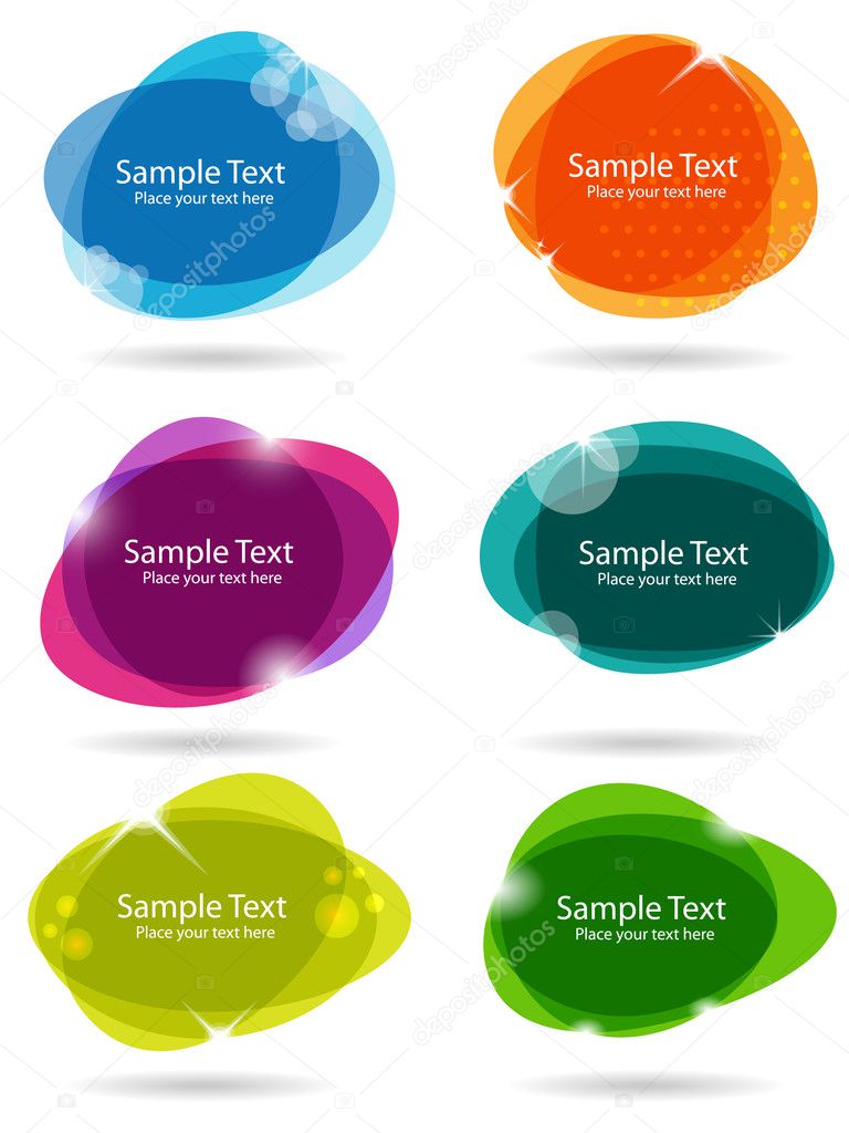Set of colorful abstract vector bubbles