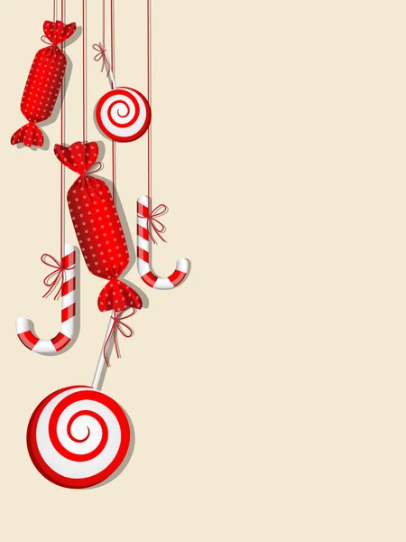 Image Vectorielle Avec Différents Bonbons Rouges — Image vectorielle