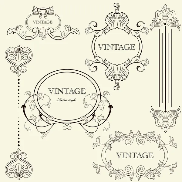 Ensemble de cadre vintage — Image vectorielle