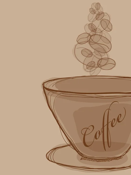 Векторное Изображение Чашкой Кофе Паром — стоковый вектор