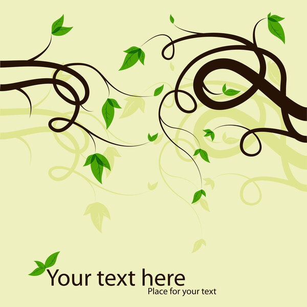 Vector picture with tree branches