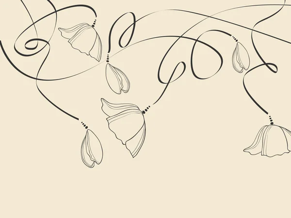 ケシの花を持つベクター形式の画像 — ストックベクタ