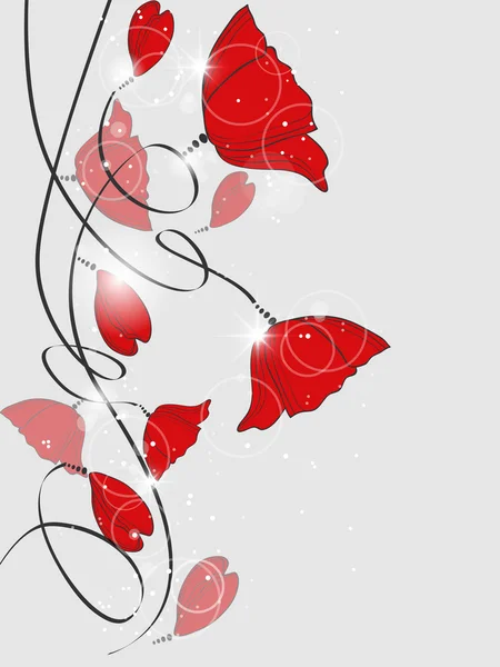 赤いケシの花のベクトル写真 — ストックベクタ
